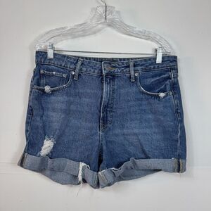 Free Assembly Jean Shorts Women's Size 14 Distressed Rolled Cuff